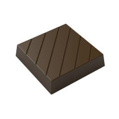 Square   Praline   With   Diagonal   Stripes   Chocolate   Mould   No:   992