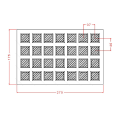 Çizgili Kare Pralin Çikolata Kalıbı No: 990