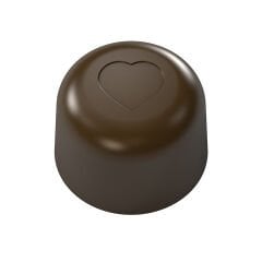 Round   Praline   With   Heart   Chocolate   Mould   No: 989