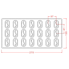 Rectangular   Praline   With   Design   Chocolate   Mould   No:   7