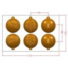 Assorted Large Ornaments Chocolate Mould No: 954