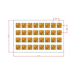 Square   Praline   With   Coffee   Bean   Chocolate   Mould   No:   968