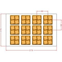 4-Piece Square Break- Up Tablet Chocolate Mould No: 1044