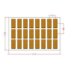 Rectangular   Praline   With   Texture   Chocolate   Mould   No:   963