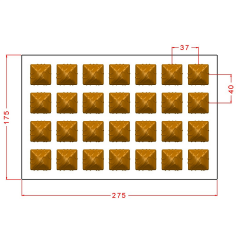 Çizgili Kubbe Kare Çikolata Kalıbı No: 959