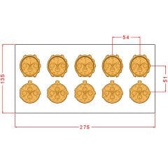 Clock Praline Chocolate Mould No: 1087