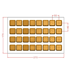 Karışık Kare Spesiyal Çikolata Kalıbı No: 875
