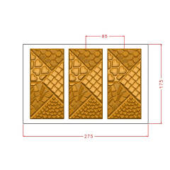 Karışık Desenli Tablet Çikolata Kalıbı No: 866