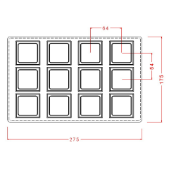 Square   Praline   With   Border   Chocolate   Mould   No:   837