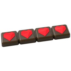 Bar   With   Hearts   Chocolate   Mould   No:   816