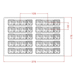 4 Tepeli Kalpli Bar Çikolata Kalıbı No: 816