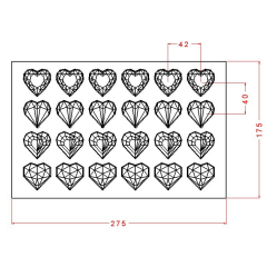 Diamond   Hearts   Chocolate   Mould   No:   813