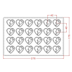 Heart   With   Lightning   Chocolate   Mould   No:   757