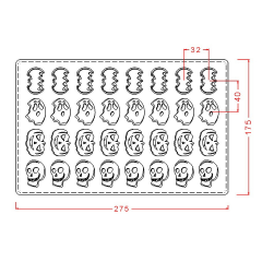 Assorted   Halloween   Praline   Chocolate   Mould   No:   733