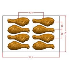 Chicken Drumstick Chocolate Mould No: 1121 