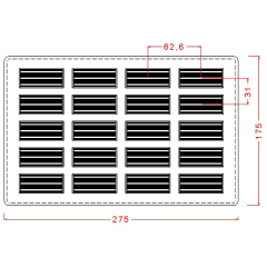 Rectangluar   Praline   With   Lines   Chocolate   Mould   No:   729