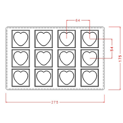 Square   With   Heart   Indent   Chocolate   Mould   No:   721