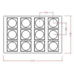 Square   With   Circle   Indent   Chocolate   Mould   No:   720