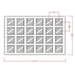 Square   With   Lines   Chocolate   Mould   No:   719
