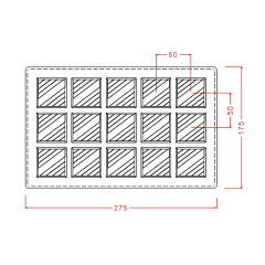 Square   With   Lines   Chocolate   Mould   No:   718