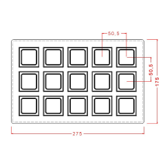 Square   Praline   With   Border   Chocolate   Mould   No:   697