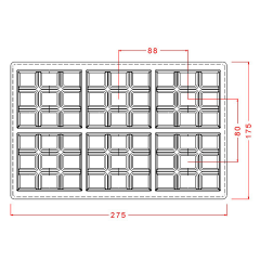 9-Piece   Break   Up   Square   Chocolate   Mould   No:   669