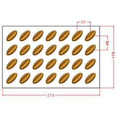 Grooved Clipse Chocolate Mould No: 1148