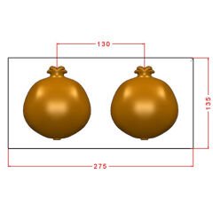 Big Pomegranate Chocolate Mould No: 1149