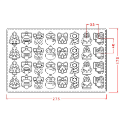 Assorted   Christmas   Praline   Chocolate   Mould   No:   634