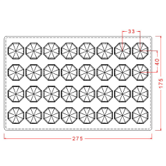 Domed   Hexagon   Praline   Chocolate   Mould   No:   608
