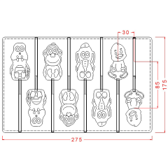 Assorted   Lollypop   Animals   Chocolate   Mould   No:   591