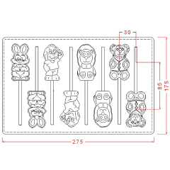 Assorted   Lollypop   Animals   Chocolate   Mould   No:   588
