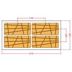 Geometrik Çizgili Tablet Çikolata Kalıbı No. 1200