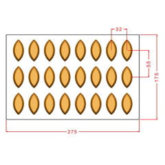 Oval Praline Chocolate Mould No: 1204