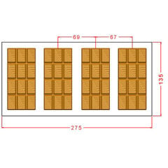 12 Gözlü Tablet Çikolata Kalıbı No. 1207