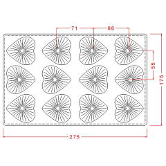Heart   With   Lines   Chocolate   Mould   No:   561