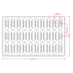Üç Tepeli Uzun Çikolata Kalıbı No: 552