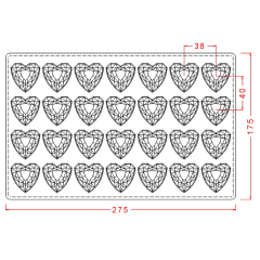 Geometric   Heart   Praline   Chocolate   Mould   No:   545