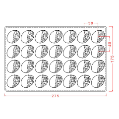 Geometric   Oval   Praline   Chocolate   Mould   No:   542