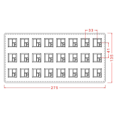 Multi-Level   Square   Praline   Chocolate   Mould   No:   535