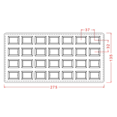 Rectangular   Praline   With   Texture   Chocolate   Mould   No:   531