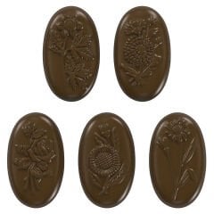Karışık Çiçekli Oval Madlen Çikolata Kalıbı No: 530