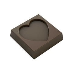 Square   With   Indented   Heart   Chocolate   Mould   No:   520