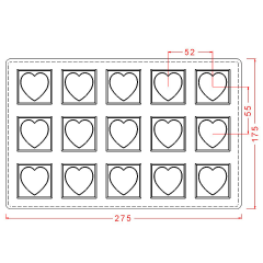 Square   With   Indented   Heart   Chocolate   Mould   No:   520