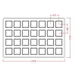Dome   Square   Piece   Chocolate   Mould   No:   476