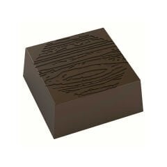 Square   Praline   With   Wood   Imprint   Chocolate   Mould   No:   447
