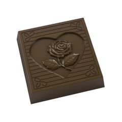 Square   Praline   With   Rose   Chocolate   Mould   No:   445