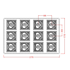 Square   Praline   With   Rose   Chocolate   Mould   No:   445