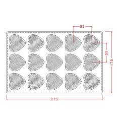Heart   With   Lines   Chocolate   Mould   No:   444