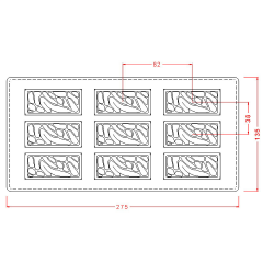 Enrobed   Rectangle   Piece   Chocolate   Mould   No:   436